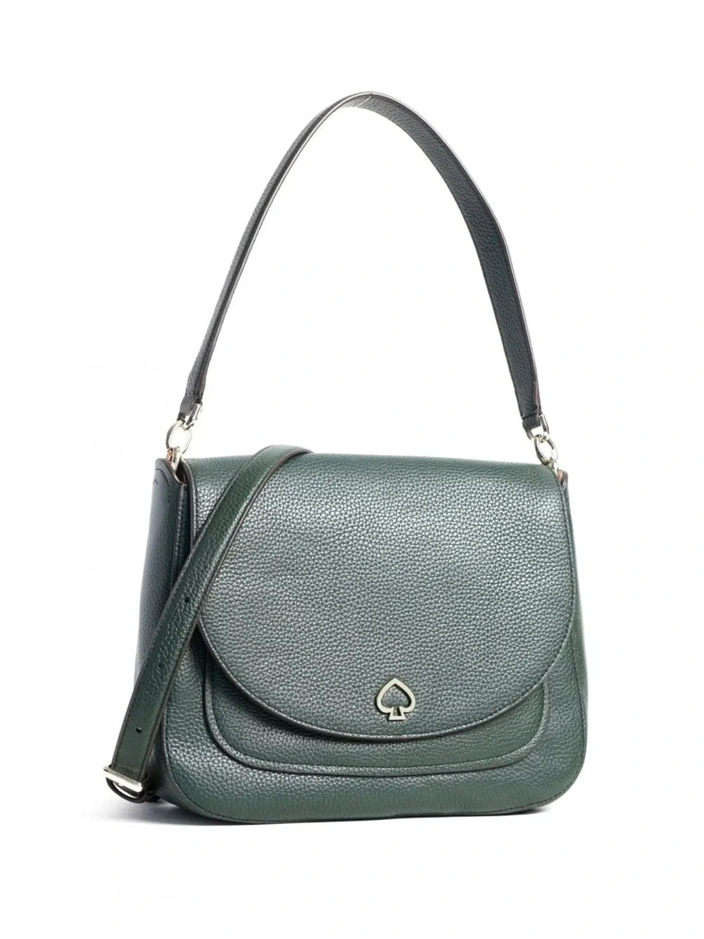 Kate Spade Kailee Medium Flap Deep Evergreen Leather Hobo Shoulder Bag Purse